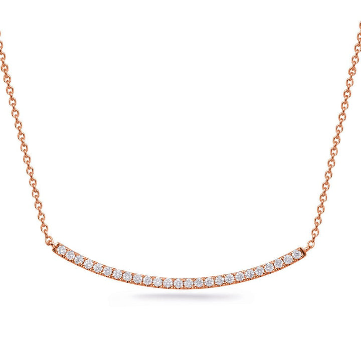 Classic Curved Bar Shape Diamond Necklace - Design Jewellers Edmonton