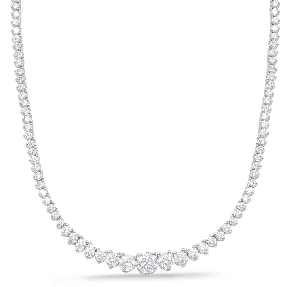 Classic Diamond Tennis Necklace - Diamond Tennis Necklace - Design Jewellers Edmonton