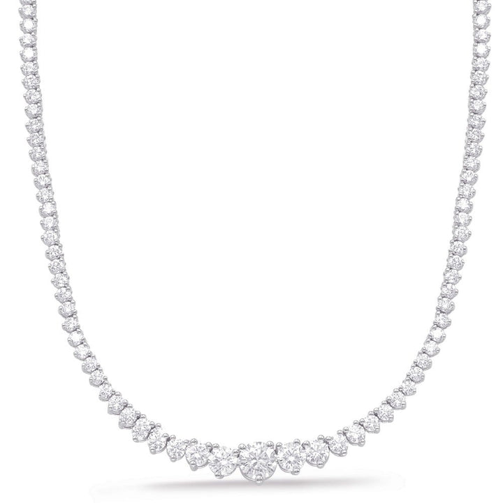 Classic Diamond Tennis Necklace - Diamond Tennis Necklace - Design Jewellers Edmonton