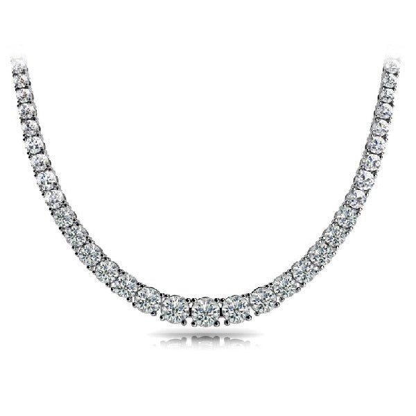 Classic Diamond Tennis Necklace - Diamond Tennis Necklace - Design Jewellers Edmonton