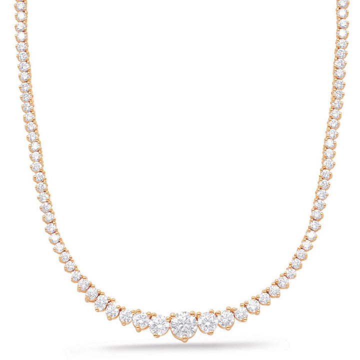 Classic Diamond Tennis Necklace - Diamond Tennis Necklace - Design Jewellers Edmonton