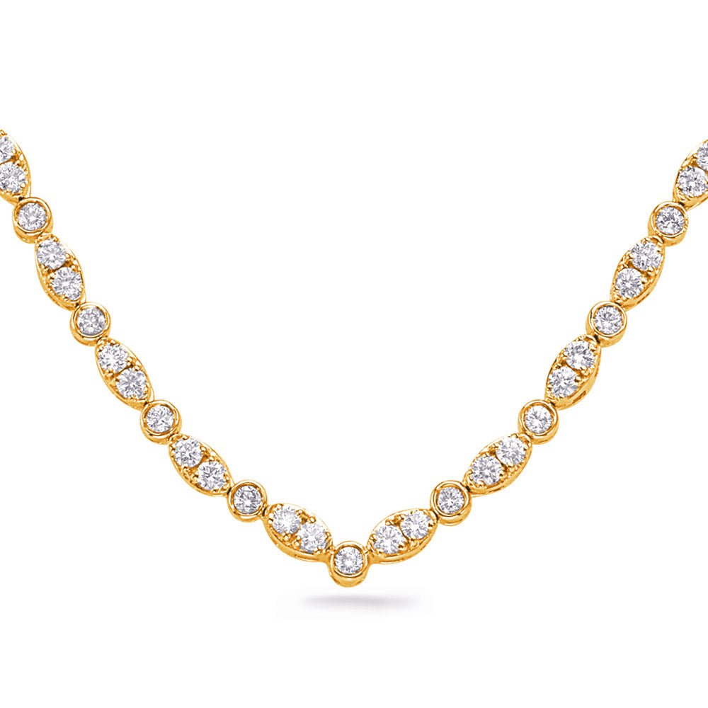 CLASSIC GOLD AND DIAMOND NECKLACE - Design Jewellers Edmonton
