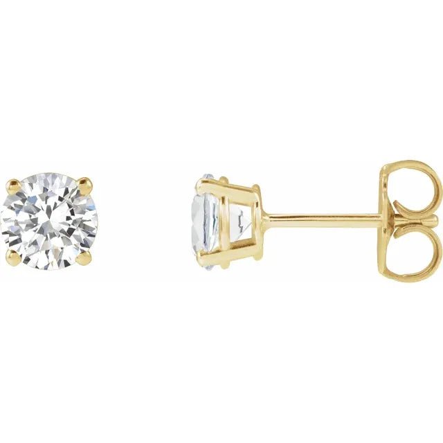 Classic Round Diamond Solitaire Stud Earrings - Design Jewellers Edmonton