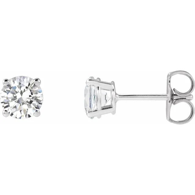 Classic Round Diamond Solitaire Stud Earrings