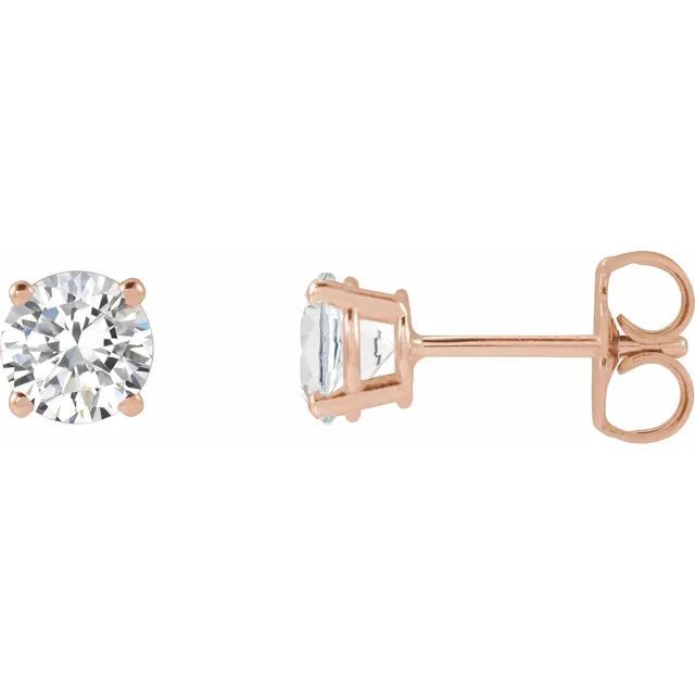 Classic Round Diamond Solitaire Stud Earrings - Design Jewellers Edmonton