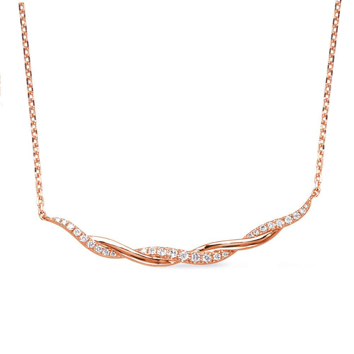 Classic Twist Design Diamond Necklace - Design Jewellers Edmonton