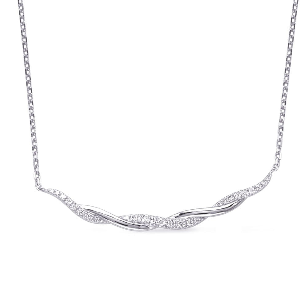 Classic Twist Design Diamond Necklace - Design Jewellers Edmonton