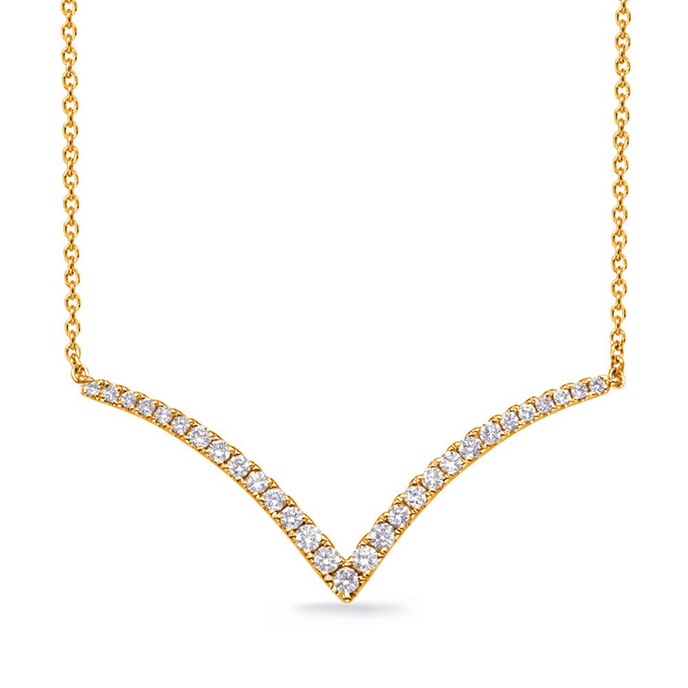 Classic V Shaped Design Diamond Necklace - Design Jewellers Edmonton