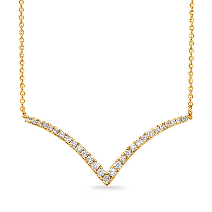 Classic V Shaped Design Diamond Necklace - Design Jewellers Edmonton