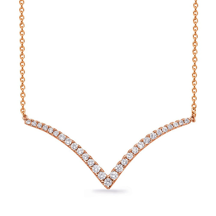 Classic V Shaped Design Diamond Necklace - Design Jewellers Edmonton