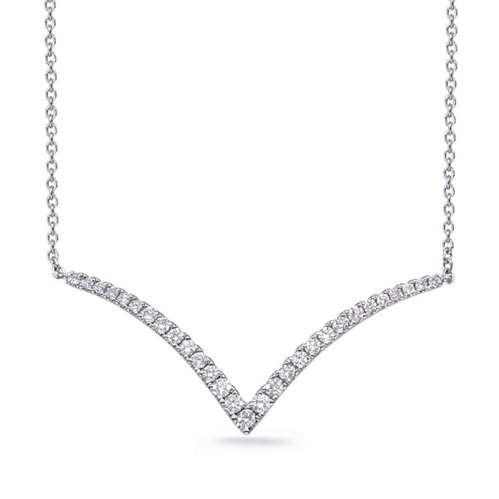 Classic V Shaped Design Diamond Necklace - Design Jewellers Edmonton