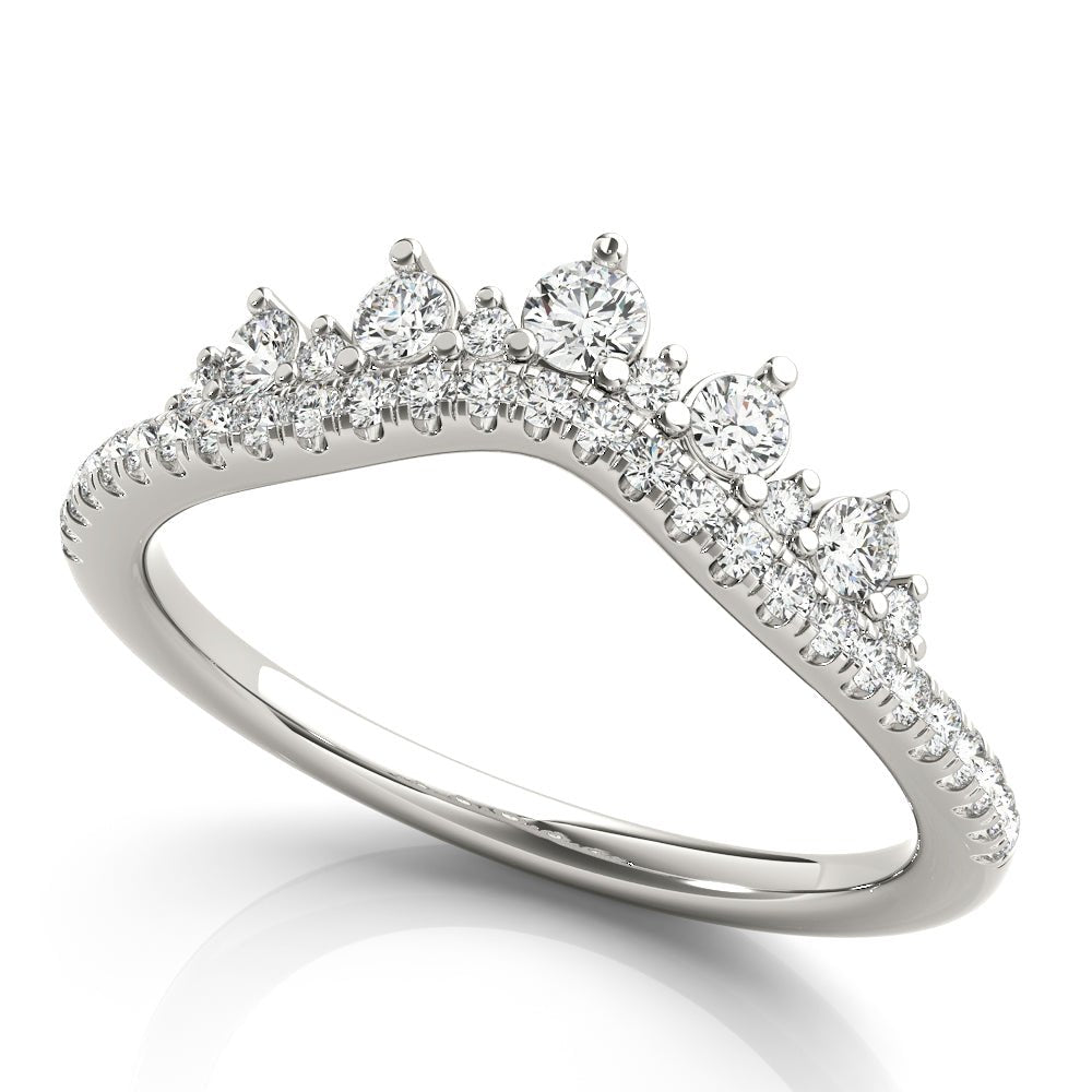 Diamond Chevron Wedding Band