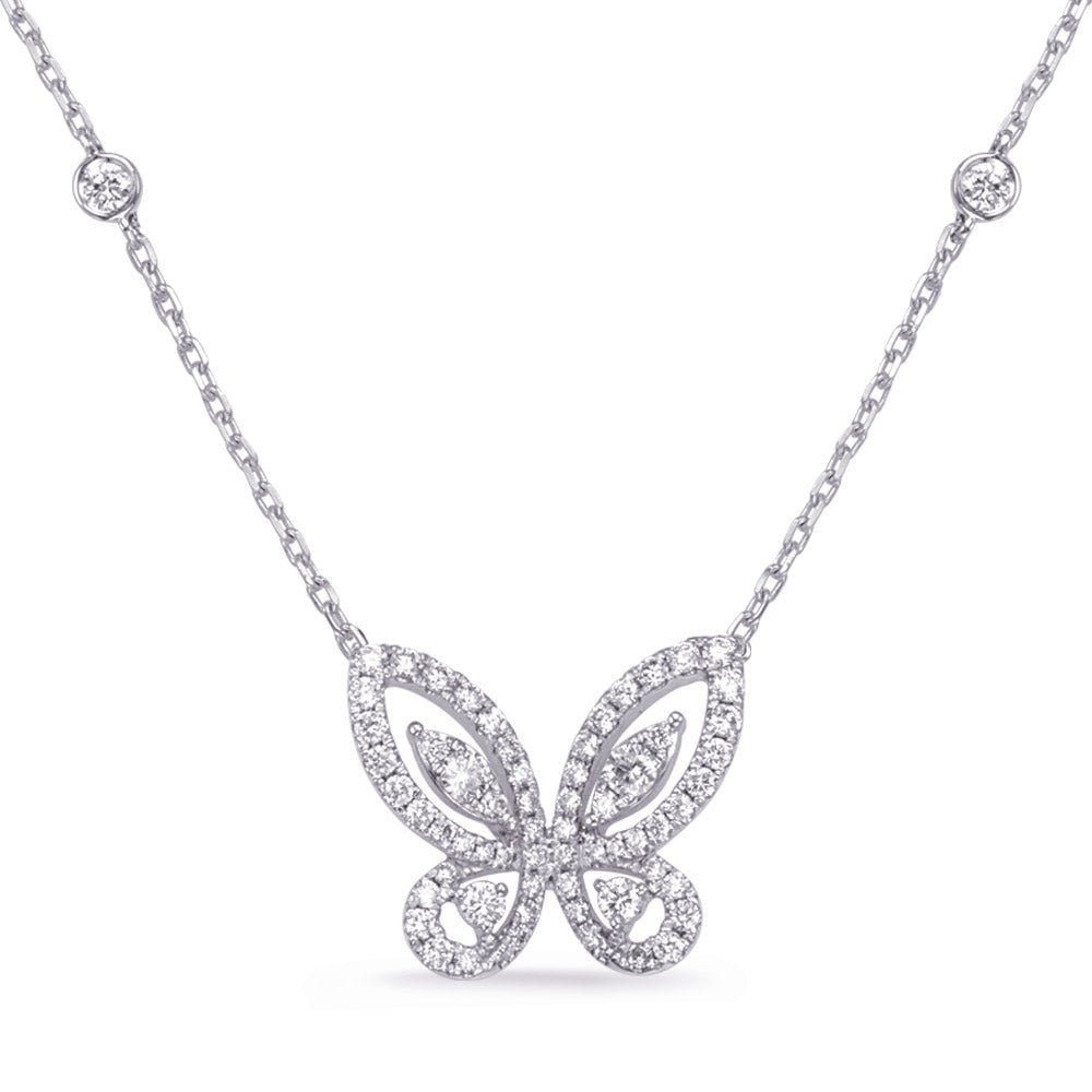 ELEGANT BUTTERFLY GOLD DIAMOND NECKLACE - Design Jewellers Edmonton