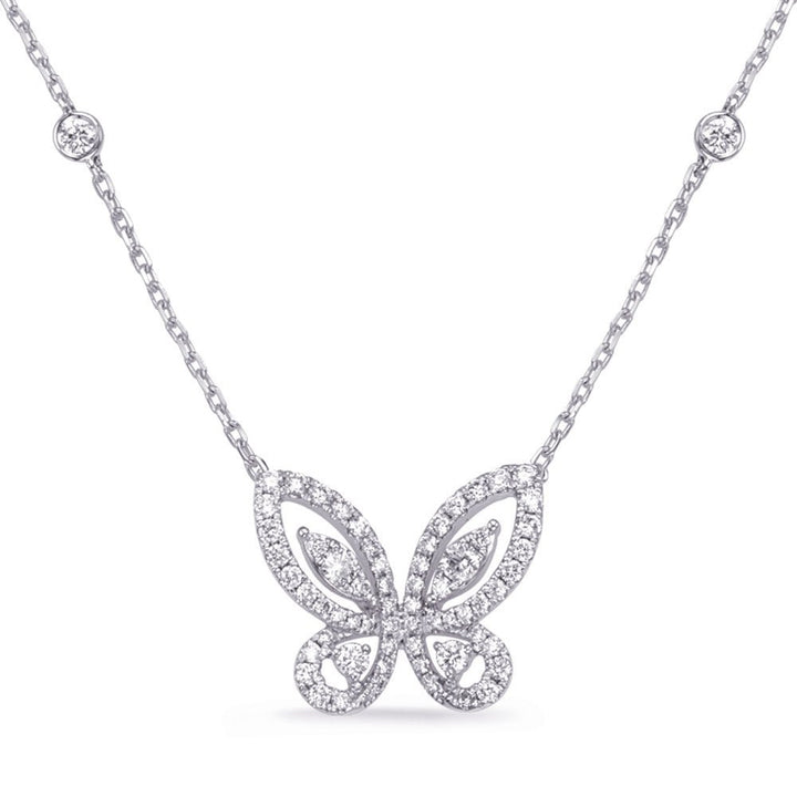 ELEGANT BUTTERFLY GOLD DIAMOND NECKLACE - Design Jewellers Edmonton