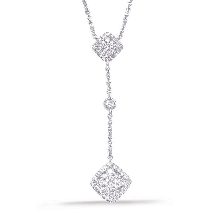 ELEGANT DANGLING DROP DESIGN GOLD DIAMOND NECKLACE - Design Jewellers Edmonton