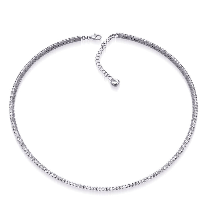 ELEGANT GOLD AND DIAMOND ADJUSTABLE TENNIS NECKLACE - Diamond Tennis Necklace - Design Jewellers Edmonton