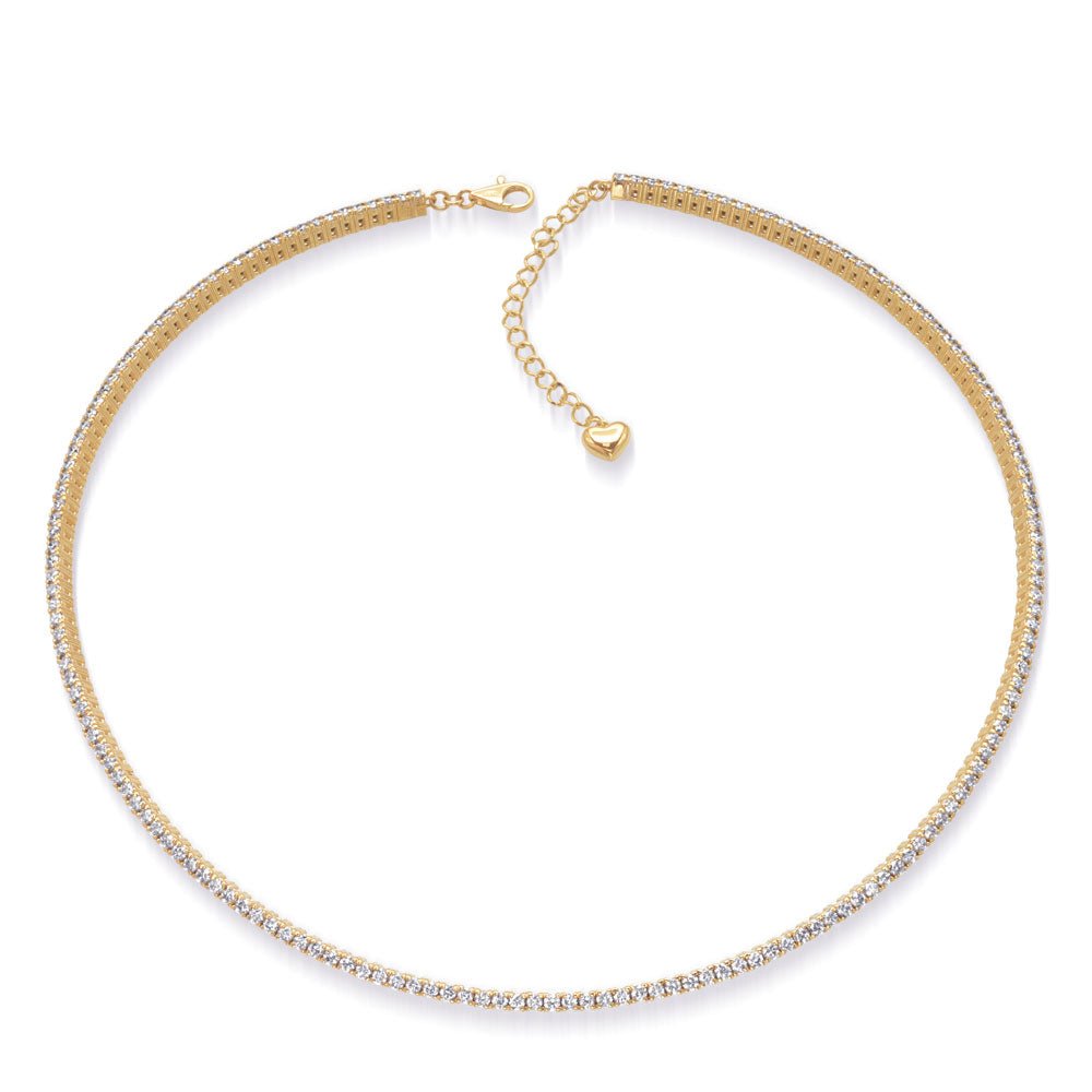 ELEGANT GOLD AND DIAMOND ADJUSTABLE TENNIS NECKLACE