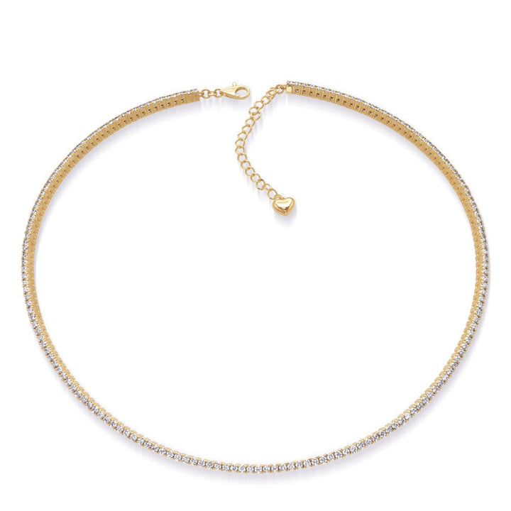 ELEGANT GOLD AND DIAMOND ADJUSTABLE TENNIS NECKLACE - Diamond Tennis Necklace - Design Jewellers Edmonton