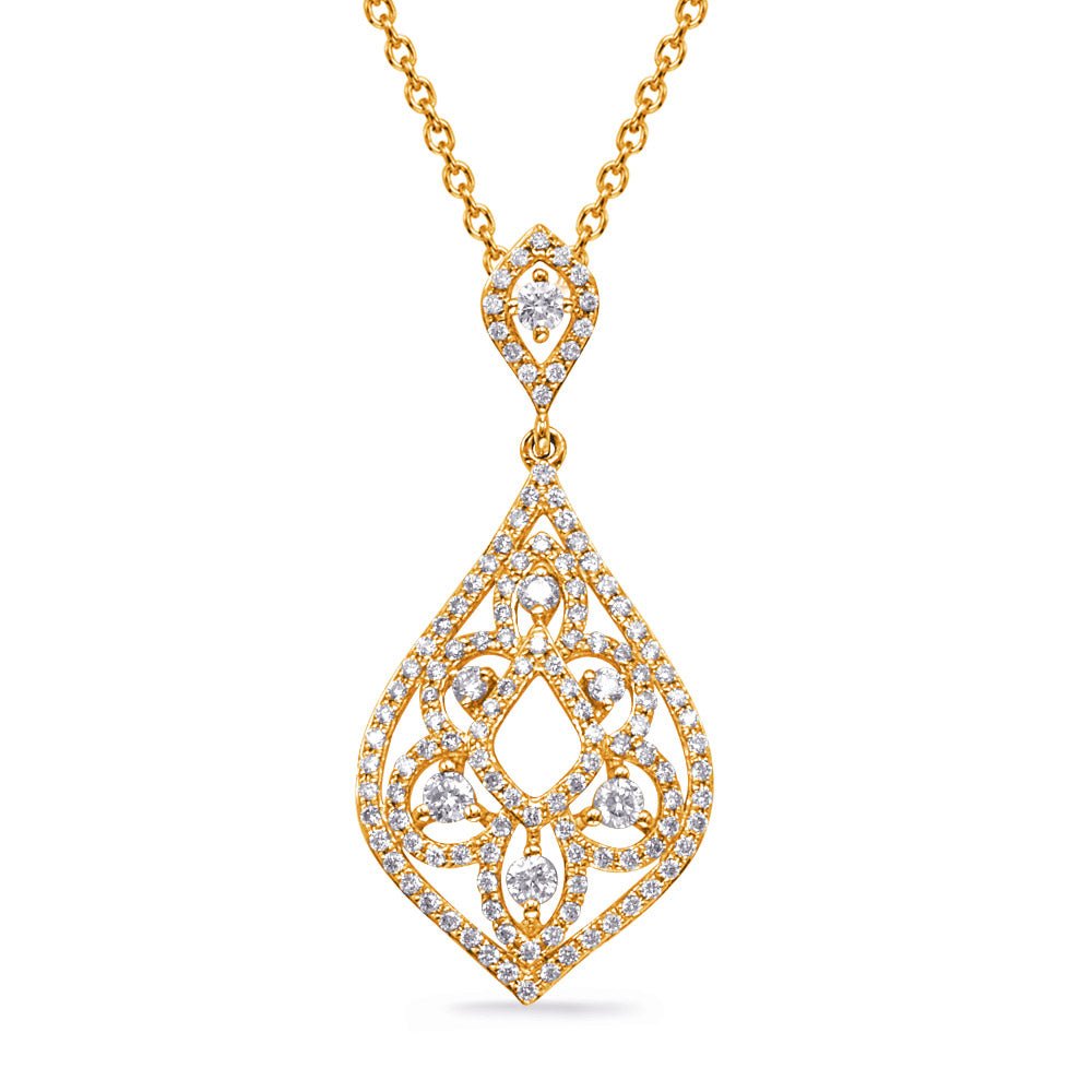 ELEGANT GOLD DIAMOND PENDANT - Charms - Design Jewellers Edmonton