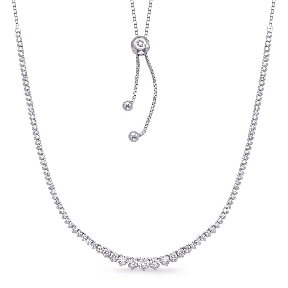 ELEGANT GOLD DIAMOND TENNIS NECKLACE - Diamond Tennis Necklace - Design Jewellers Edmonton