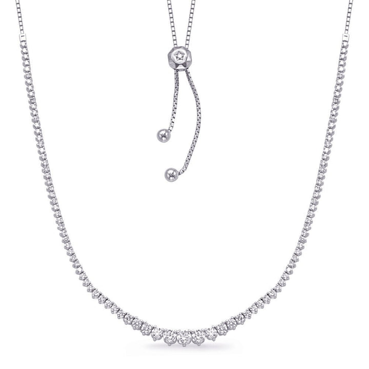 ELEGANT GOLD DIAMOND TENNIS NECKLACE - Diamond Tennis Necklace - Design Jewellers Edmonton