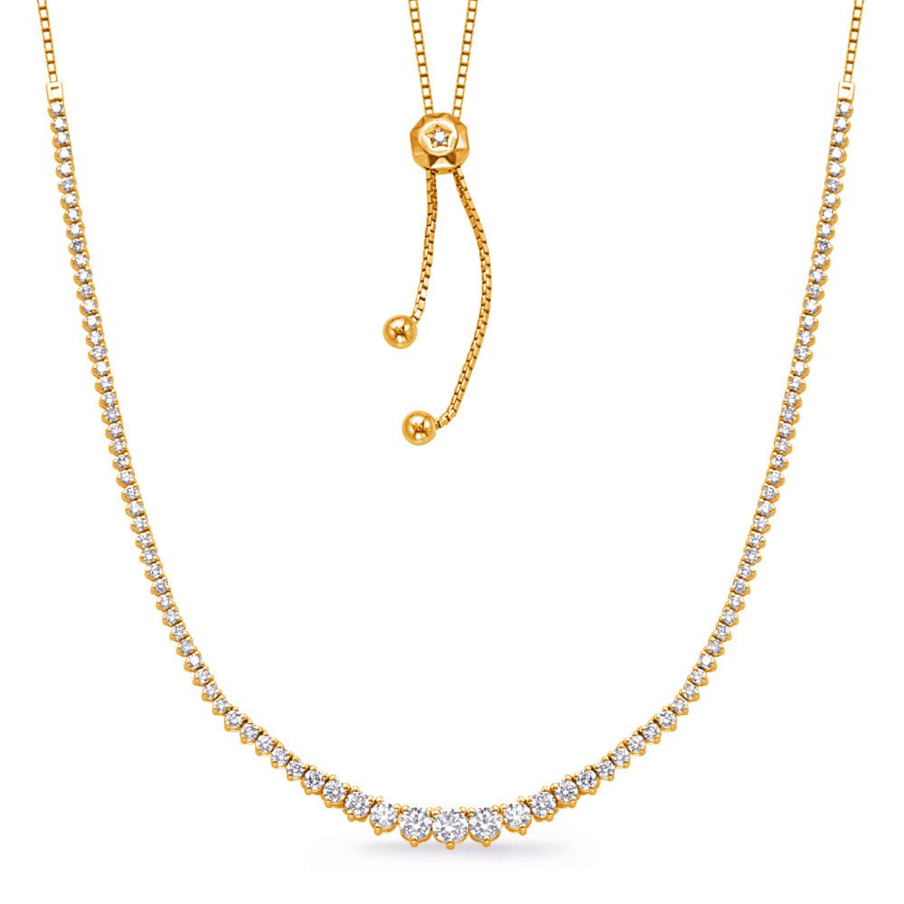 ELEGANT GOLD DIAMOND TENNIS NECKLACE
