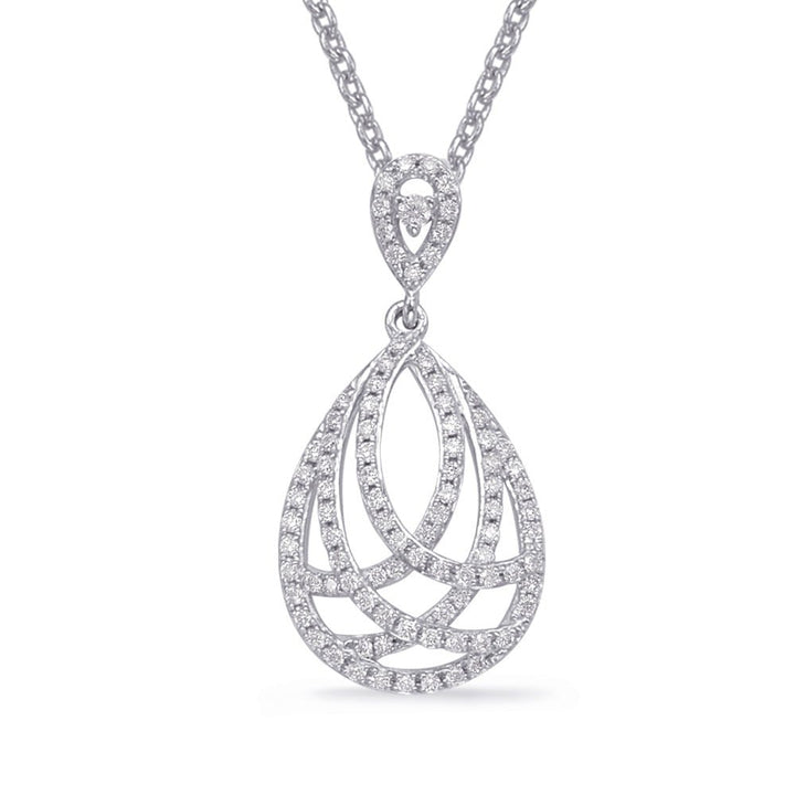 ELEGANT GOLD INTERLOCKING TEARDROP DIAMOND PENDANT - Charms - Design Jewellers Edmonton