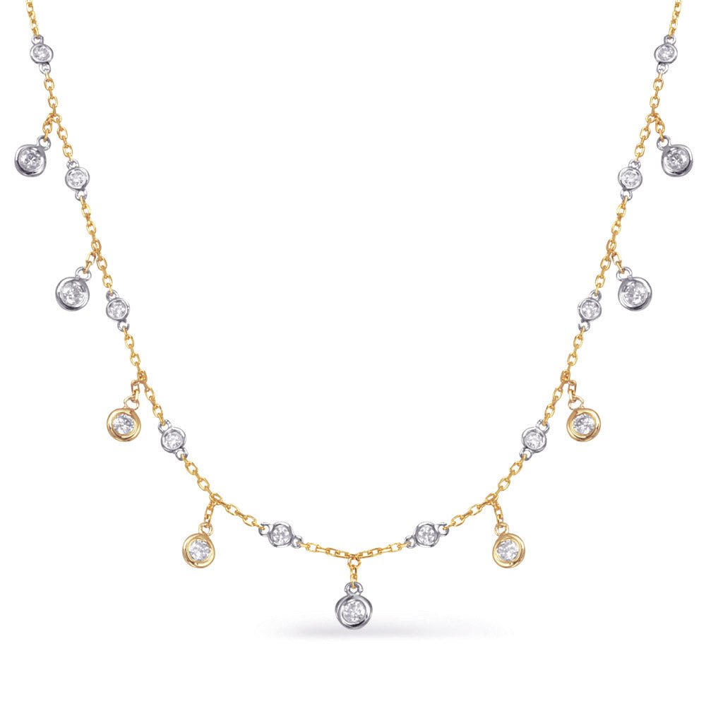 ELEGANT MULTI BEZEL DESIGN GOLD NECKLACE - Design Jewellers Edmonton