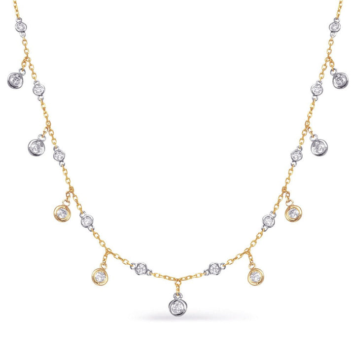 ELEGANT MULTI BEZEL DESIGN GOLD NECKLACE - Design Jewellers Edmonton