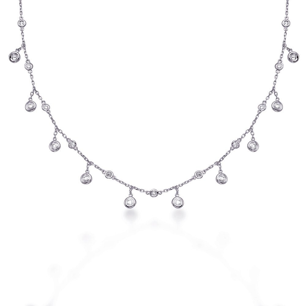 ELEGANT MULTI BEZEL DESIGN GOLD NECKLACE - Design Jewellers Edmonton
