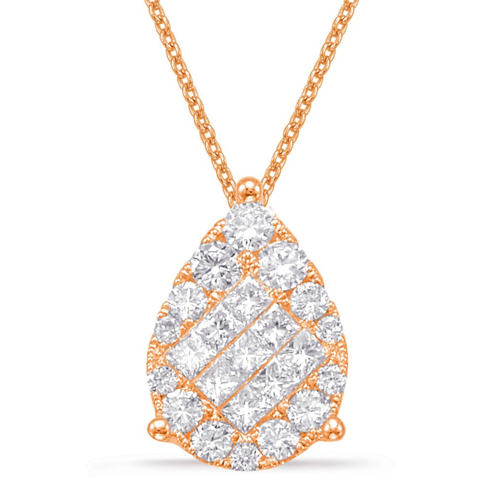 ELEGANT PEAR SHAPE DIAMOND PENDANT - Charms - Design Jewellers Edmonton
