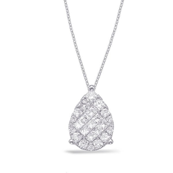 ELEGANT PEAR SHAPE DIAMOND PENDANT - Charms - Design Jewellers Edmonton