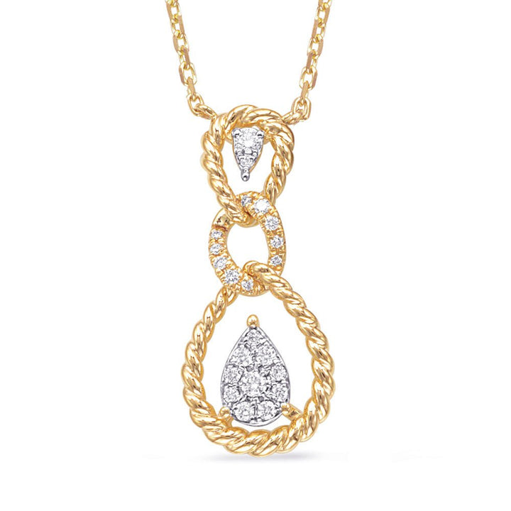 ELEGANT TRIPLE ROPLE LOOP GOLD DIAMOND NECKLACE - Design Jewellers Edmonton