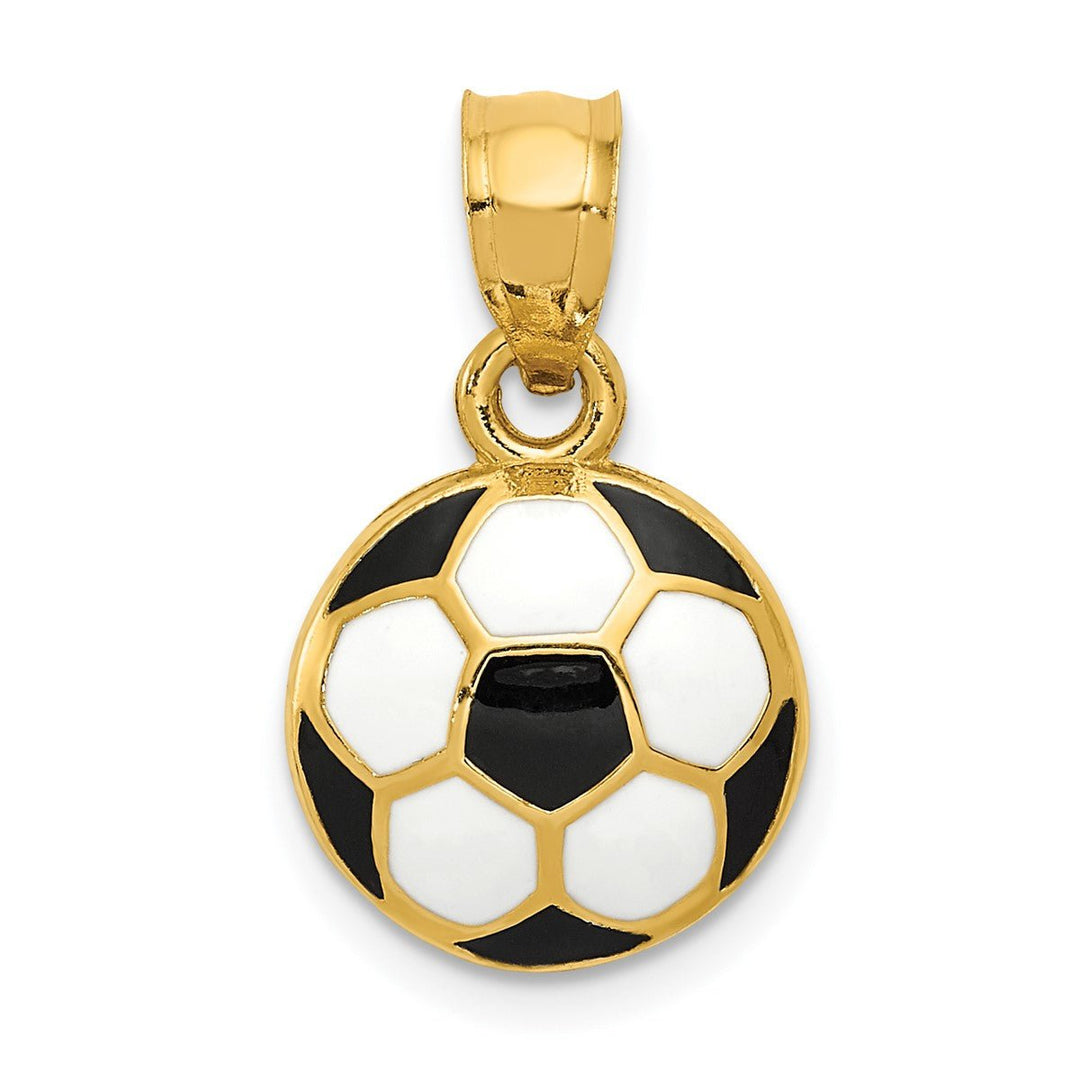 Enameled Domed Soccer Ball Pendant