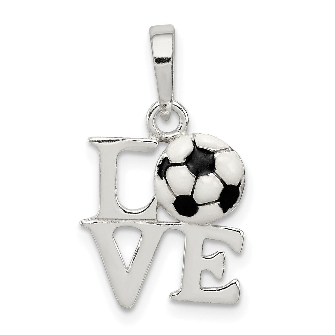 Enameled "Love" Soccer Ball Pendant