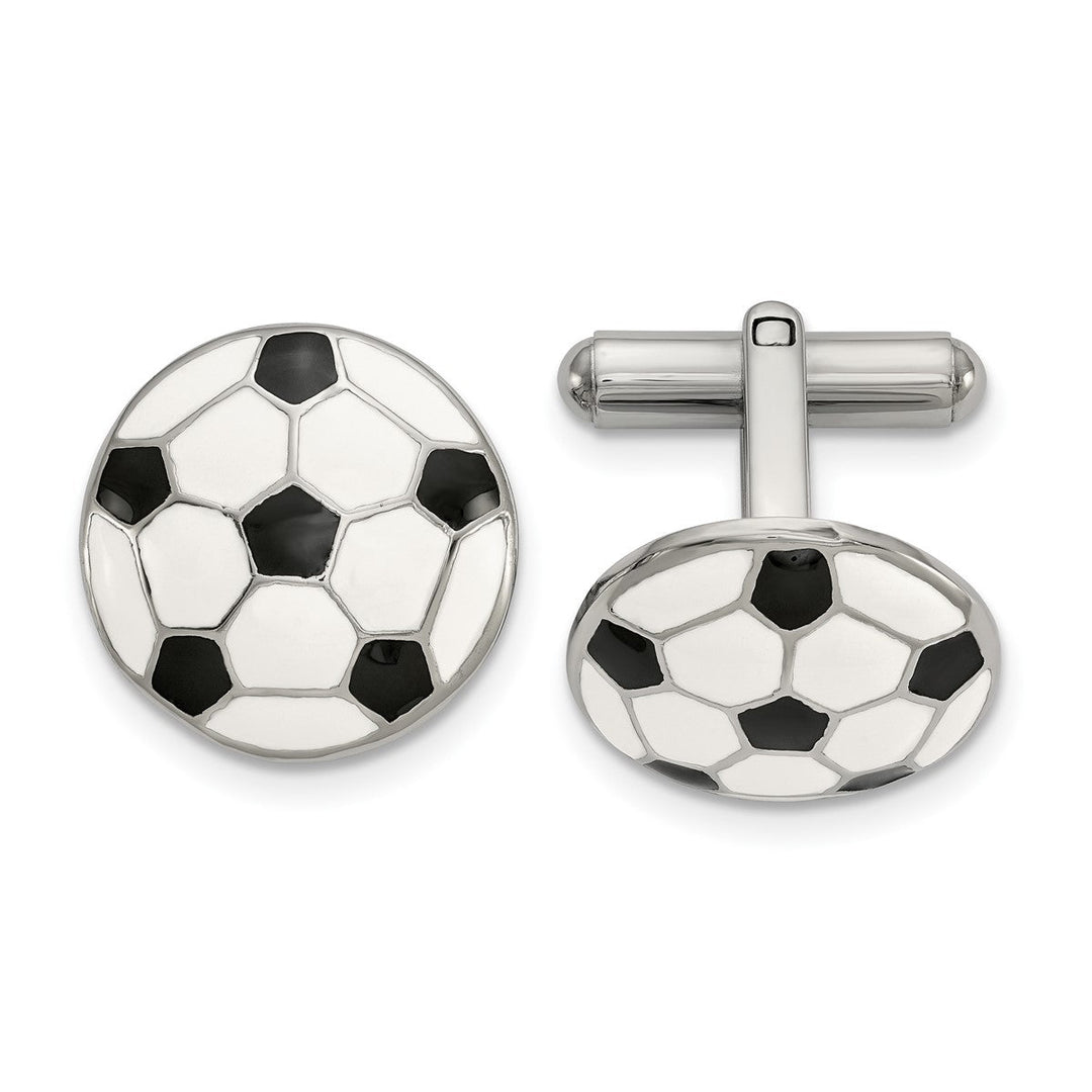 Enameled Soccer Ball Cufflinks