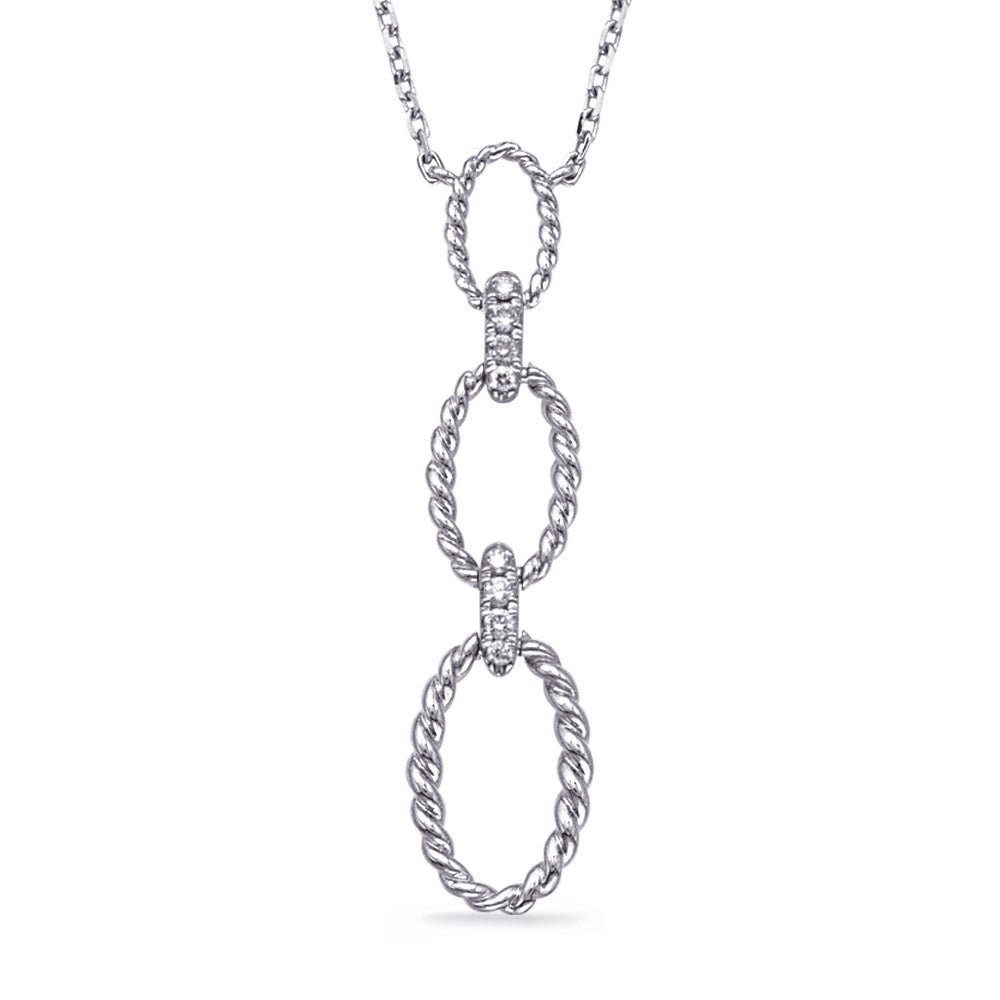 FANCY FASHION TRIPLE ROPE LOOP GOLD AND DIAMOND NECKLACE