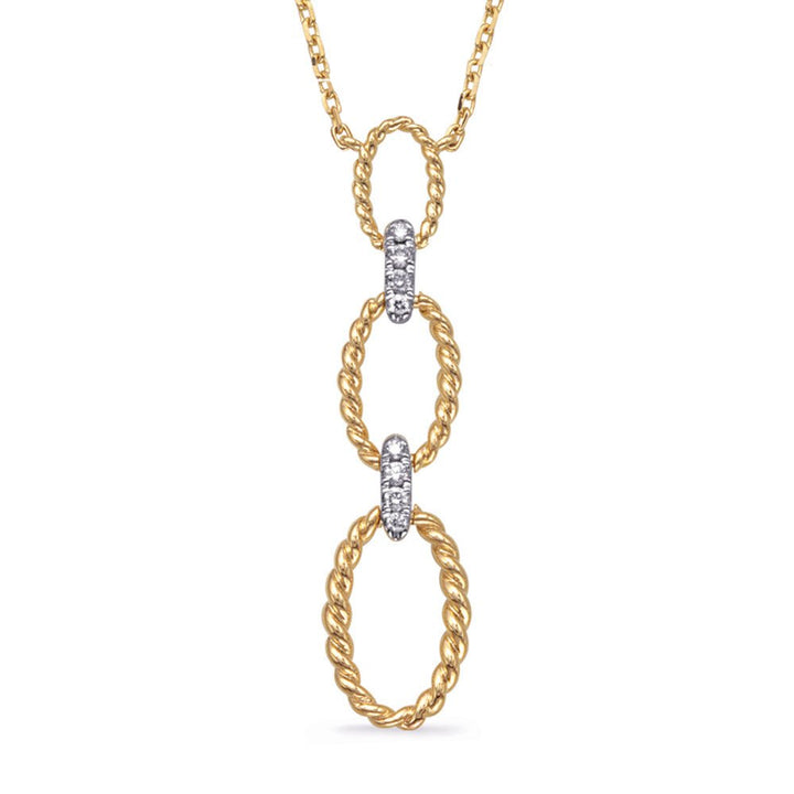 FANCY FASHION TRIPLE ROPE LOOP GOLD AND DIAMOND NECKLACE - Design Jewellers Edmonton