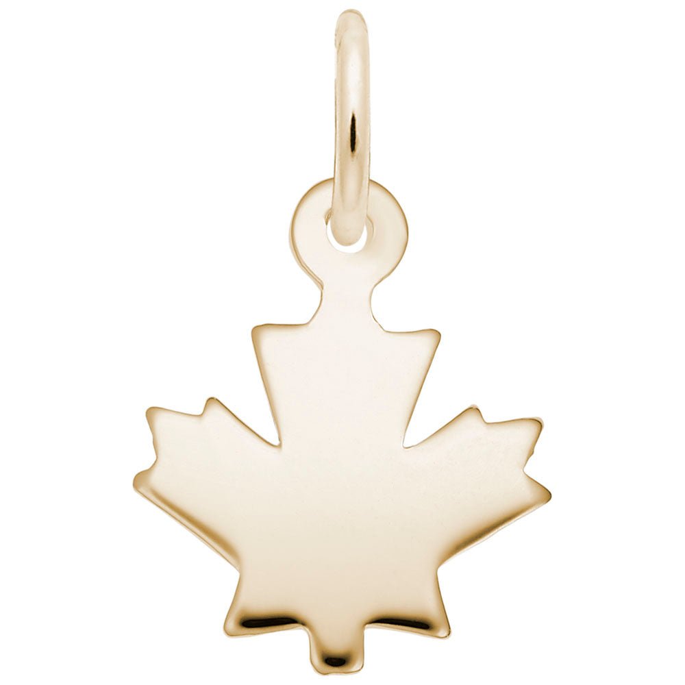 Flat Maple Leaf Accent Charm - Charms - Design Jewellers Edmonton