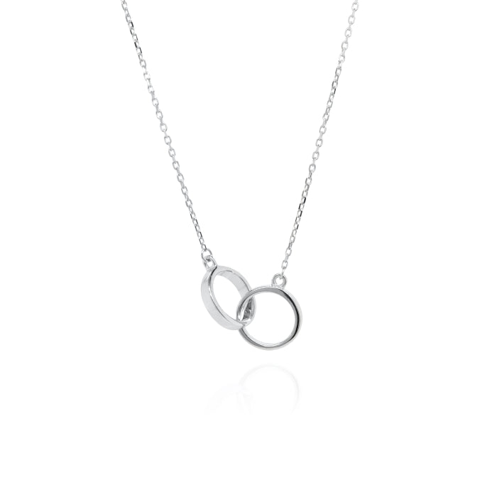10K Gold Interlocking Rings Necklace