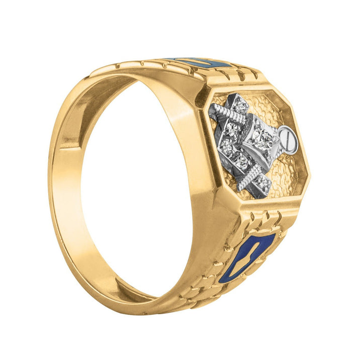 Gent'S Masonic Blue Lodge Ring - Diamond Ring - Design Jewellers Edmonton