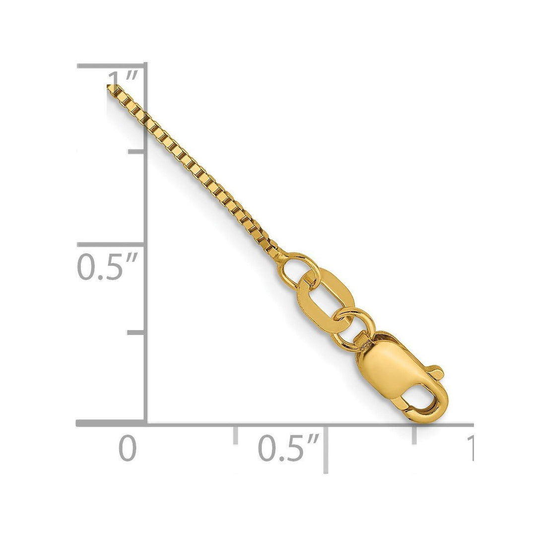 Gold 0.7mm Box Anklet, 9