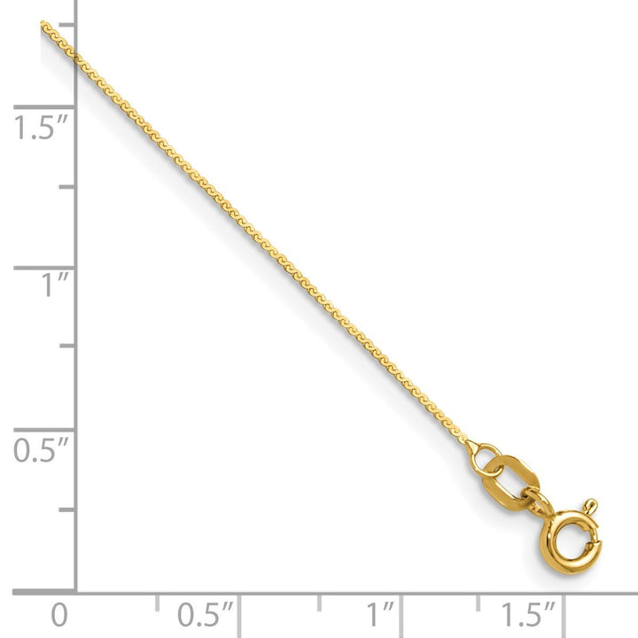 Gold 0.8mm Serpentine Chain, 8" - Chain - Design Jewellers Edmonton