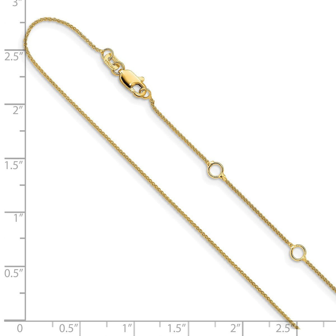 Gold 0.8mm Spiga (Wheat) Chain, 16