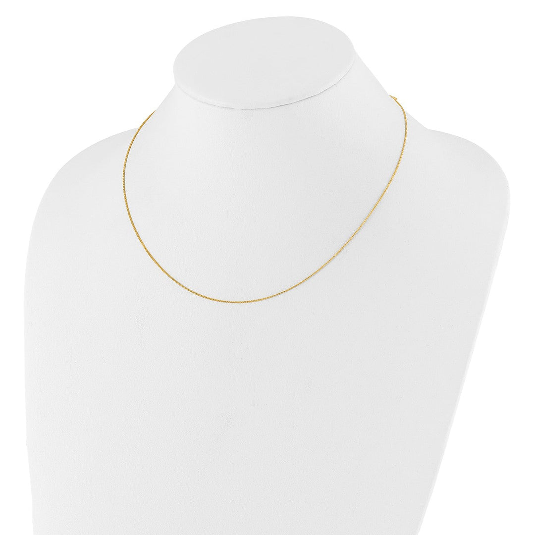 Gold 0.8mm Spiga (Wheat) Chain, 16