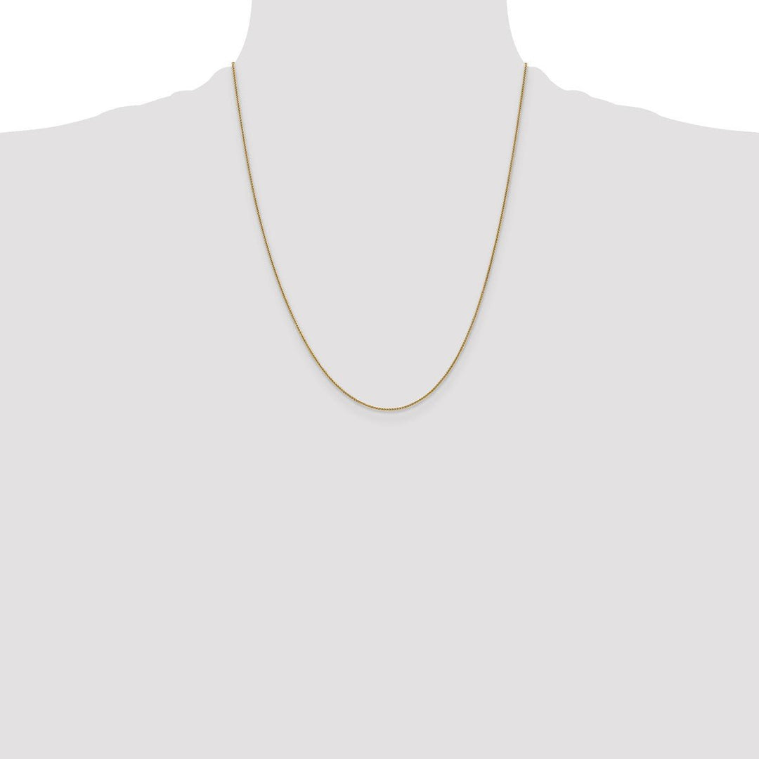 Gold 0.8mm Spiga (Wheat) Chain, 22