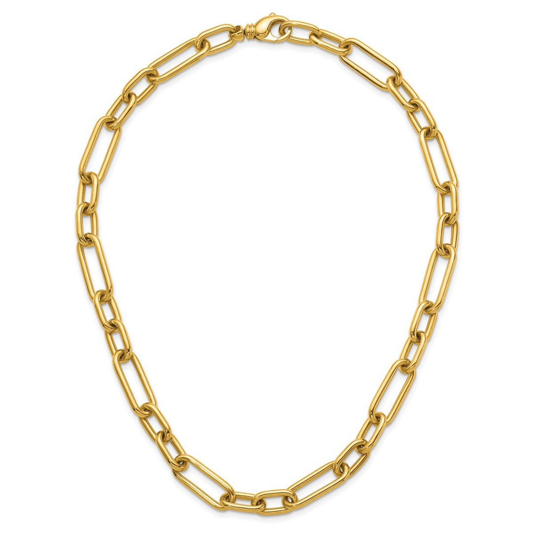 Gold 10mm Paperclip Necklace, 18