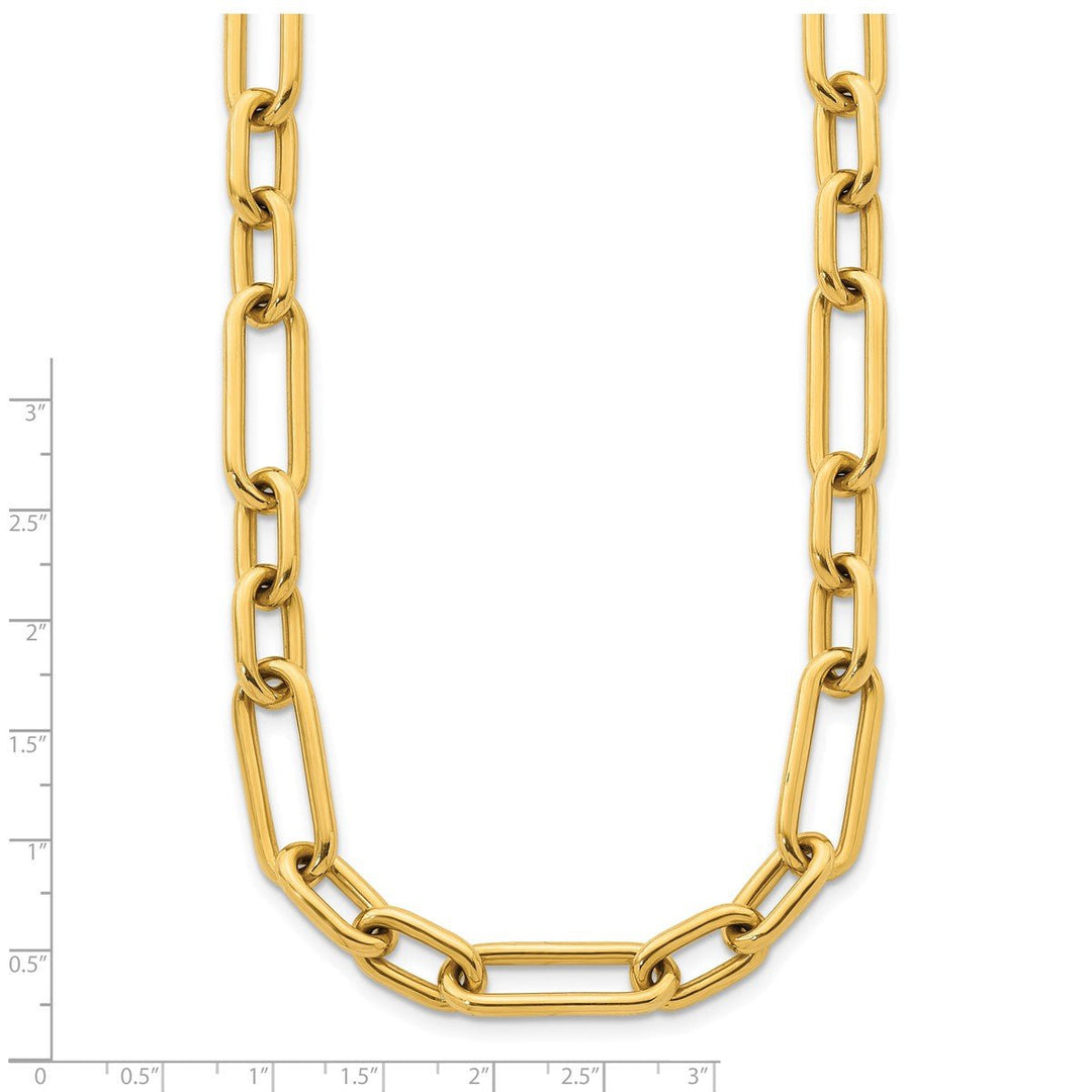 Gold 10mm Paperclip Necklace, 18