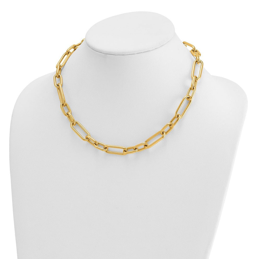 Gold 10mm Paperclip Necklace, 18