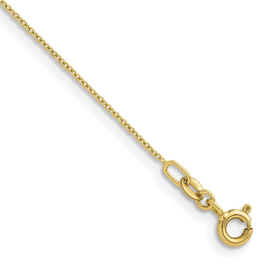 Gold 1.1mm Cable Anklet, 9